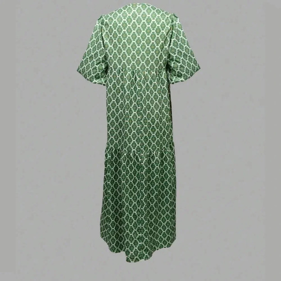 Full Print Dress With Tie Straps, Ruffle Hem And Summer Vibes - Picture 2 of 4